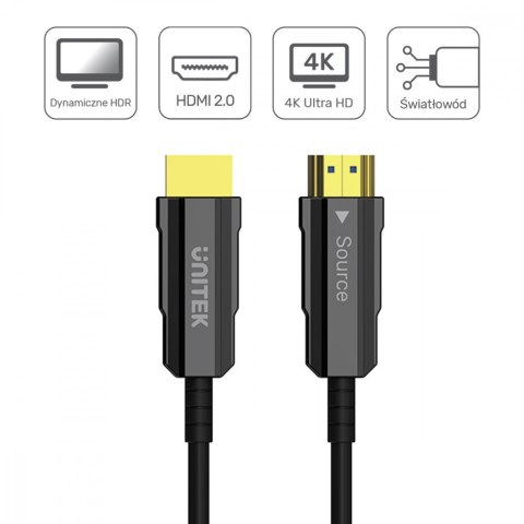 Kabel Optyczny HDMI 2.0 25m AOC 4K60Hz C11072BK-25M Kabel Optyczny HDMI 2.0 25m AOC 4K60Hz C11072BK-25M