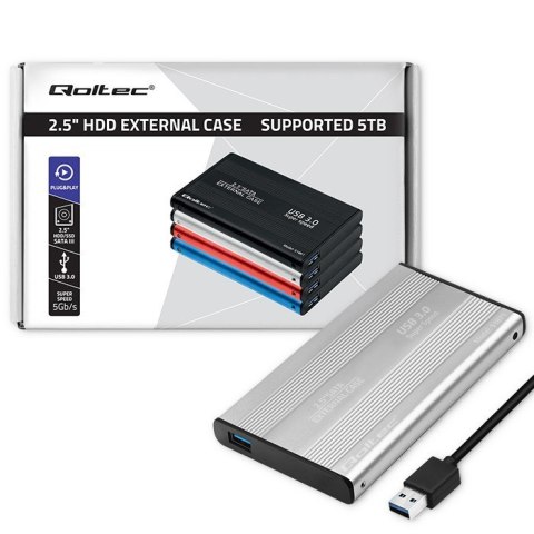 Obudowa | kieszeń do dysków HDD SSD 2.5" SATA3 | USB 3.0 | Srebrna Obudowa | kieszeń do dysków HDD SSD 2.5" SATA3 | USB 3.0 | Srebrna