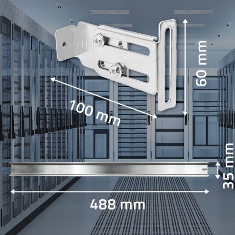 Uchwyt na szynę DIN35 do szaf RACK 19" Uchwyt na szynę DIN35 do szaf RACK 19"