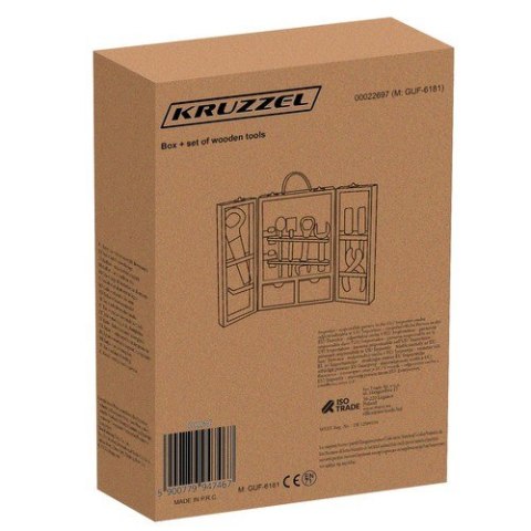 Skrzynka + zestaw narzędzi drewnianych 22697 Kruzzel Skrzynka + zestaw narzędzi drewnianych 22697 Kruzzel