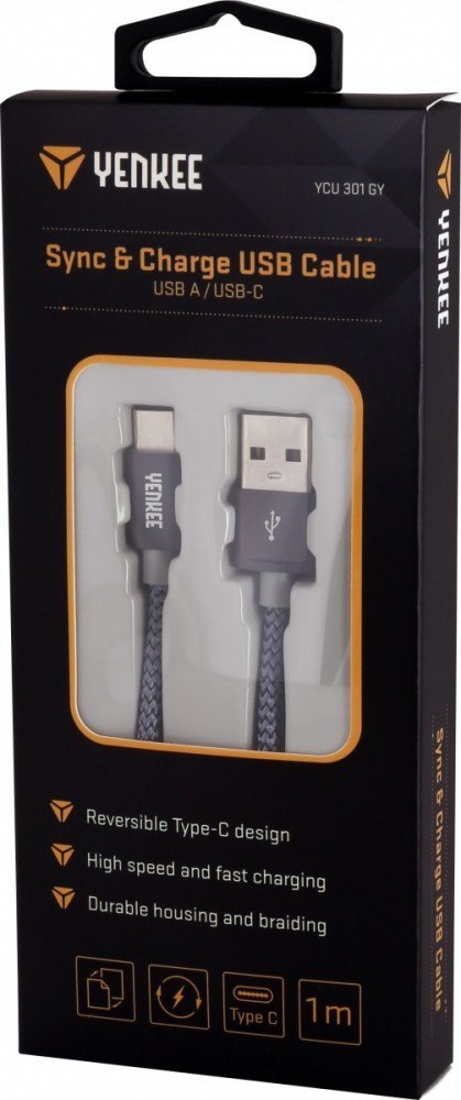 Kabel USB A 2.0 / USB C transfer danych 480Mb/s /3A Kabel USB A 2.0 / USB C transfer danych 480Mb/s /3A