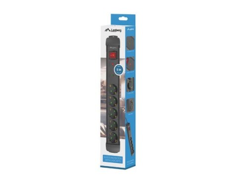 Listwa zasilająca 5.0m 5x230 SC SP1-05F-0500-BK
