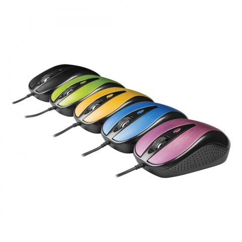 Mysz przewodowa USB, 4 przyciski, optyczna, symetryczna Różowa Mysz przewodowa USB, 4 przyciski, optyczna, symetryczna Różowa