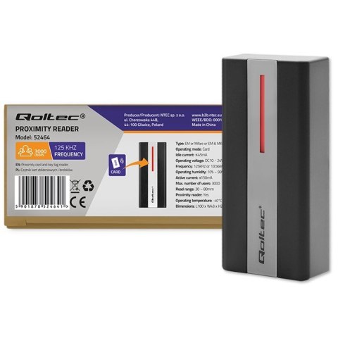 Zbliżeniowy czytnik kart i breloków RFID | EM | Mifare | karta | brelok | ABS Zbliżeniowy czytnik kart i breloków RFID | EM | Mifare | karta | brelok | ABS