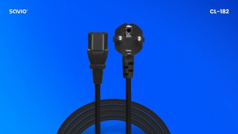 Kabel zasilający CEE 7/7 (E/F) - IEC C13, 10 m, CL-182 Kabel zasilający CEE 7/7 (E/F) - IEC C13, 10 m, CL-182