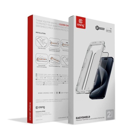 Szkło hartowane EasyShield 2-Pack - iPhone 15 Pro Max (2 sztuki) Szkło hartowane EasyShield 2-Pack - iPhone 15 Pro Max (2 sztuki)