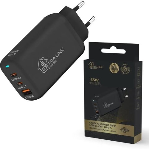 Ładowarka Smart Life Fast Charger 65W GaN 2x USB-C, USB-A Ładowarka Smart Life Fast Charger 65W GaN 2x USB-C, USB-A