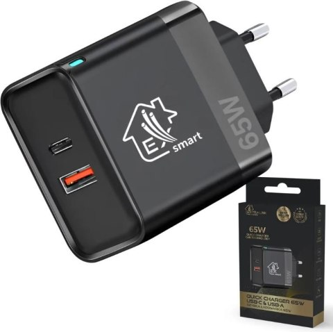 Ładowarka Smart Life Fast Charger 65W GaN USB-C, USB-A Ładowarka Smart Life Fast Charger 65W GaN USB-C, USB-A