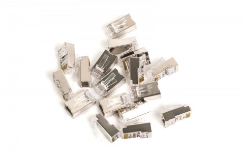 Wtyk RJ45 (8P8C) przelotowy, kat.5e, ekranowany, AWG 26-24, opakowanie 100 sztuk Wtyk RJ45 (8P8C) przelotowy, kat.5e, ekranowany, AWG 26-24, opakowanie 100 sztuk
