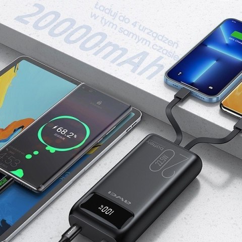Powerbank 20000mAh P169K 22,5W USB-C+Lightning Kable / USB+USB-C Powerbank 20000mAh P169K 22,5W USB-C+Lightning Kable / USB+USB-C
