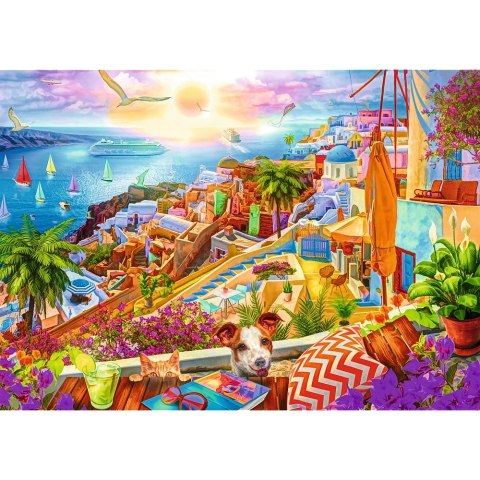 Puzzle 1000 elementów Premium Plus Quality Z wizytą na Santorini Puzzle 1000 elementów Premium Plus Quality Z wizytą na Santorini
