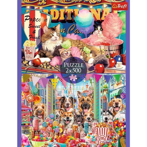 Puzzle 2x500 elementów Puszyści przyjaciele kotki pieski Puzzle 2x500 elementów Puszyści przyjaciele kotki pieski