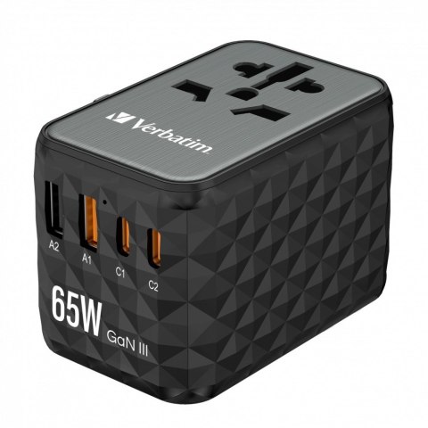Adapter podróżny UTA-05 32120 ładowarka GaN 65W 180 krajów, 2x USB-C, 2x USB-A, PD 65W, QC 4+ Adapter podróżny UTA-05 32120 ładowarka GaN 65W 180 krajów, 2x USB-C, 2x USB-A, PD 65W, QC 4+