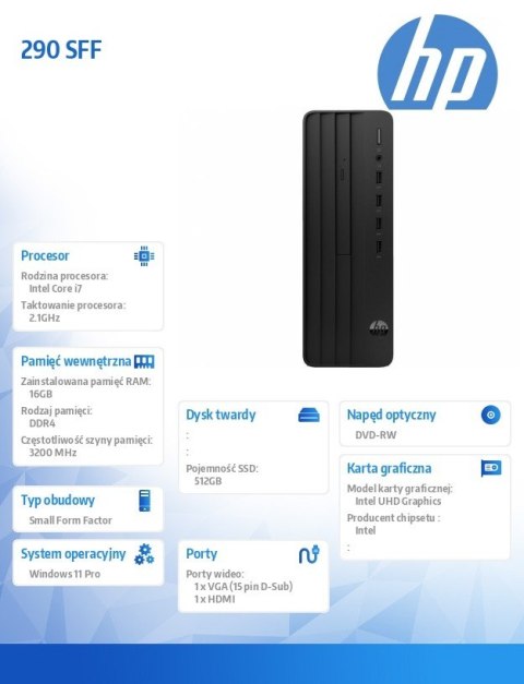 Komputer 290 SFF G9R i7-13700 512GB/16GB/DVDRW/W11P 883V2EA Komputer 290 SFF G9R i7-13700 512GB/16GB/DVDRW/W11P 883V2EA