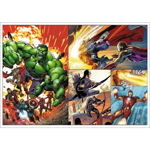 Puzzle 4x250 elementów Bohaterskie dni Avengers Puzzle 4x250 elementów Bohaterskie dni Avengers