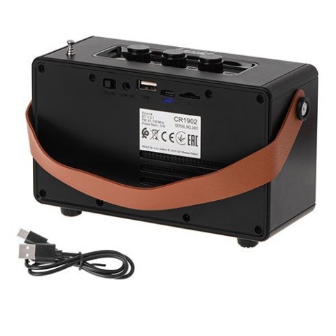 Głośnik Bluetooth CR1902 FM USB-C czarny Głośnik Bluetooth CR1902 FM USB-C czarny