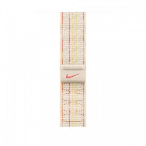 Opaska sportowa Nike w kolorze księżycowej poświaty/różowym do koperty 46 mm Opaska sportowa Nike w kolorze księżycowej poświaty/różowym do koperty 46 mm