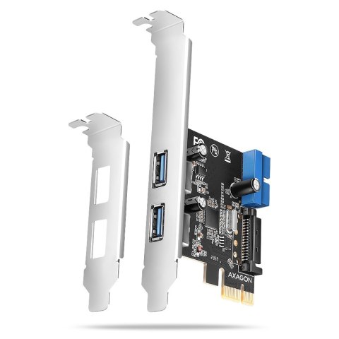 PCEU-232RS Kontroler PCIe 2+2x port USB 3.2 GEN 1, UASP, SP & LP 15-pin SATA zasilacz PCEU-232RS Kontroler PCIe 2+2x port USB 3.2 GEN 1, UASP, SP & LP 15-pin SATA zasilacz