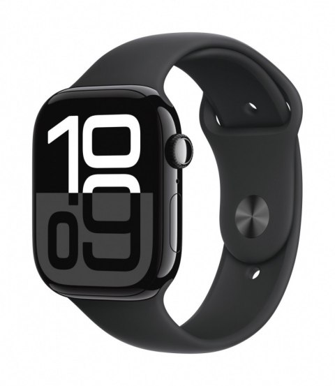 Watch Series 10 GPS + Cellular, koperta 46 mm z aluminium w kolorze onyksu z paskiem sportowym w kolorze czarnym - rozmiar S/M Watch Series 10 GPS + Cellular, koperta 46 mm z aluminium w kolorze onyksu z paskiem sportowym w kolorze czarnym - rozmiar S/M