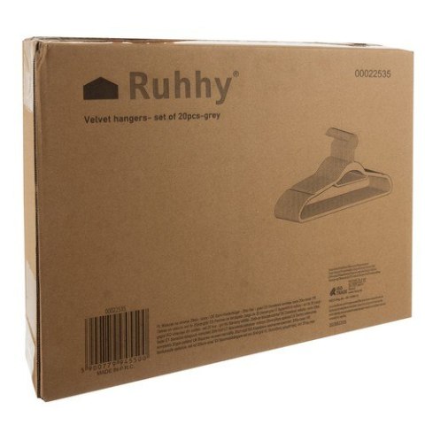Wieszak na ubrania 20szt.- szary Ruhhy 22535 Ruhhy