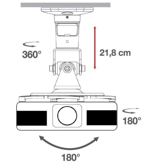 Uchwyt sufitowy do projektora 22cm 10kg Uchwyt sufitowy do projektora 22cm 10kg