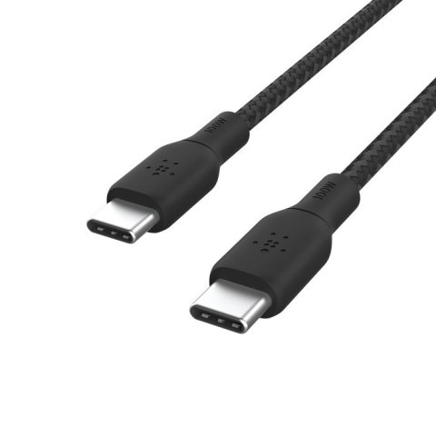 Kabel w oplocie USB-C do USB-C 100W 3m czarny Kabel w oplocie USB-C do USB-C 100W 3m czarny