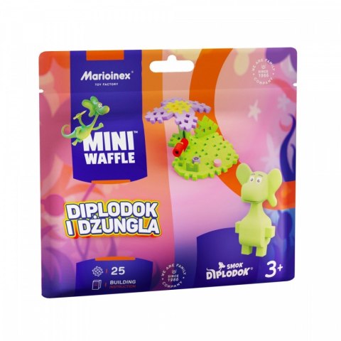 Klocki Mini Waffle - Saszetka Diplodok i dżungla 25 elementów Klocki Mini Waffle - Saszetka Diplodok i dżungla 25 elementów