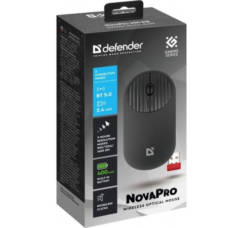 Mysz bezprzewodowa NOVAPRO MM-316 RF Czarna 1600 DPI Mysz bezprzewodowa NOVAPRO MM-316 RF Czarna 1600 DPI