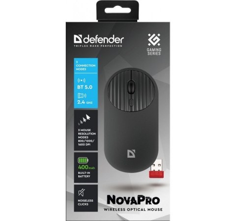 Mysz bezprzewodowa NOVAPRO MM-316 RF Czarna 1600 DPI Mysz bezprzewodowa NOVAPRO MM-316 RF Czarna 1600 DPI