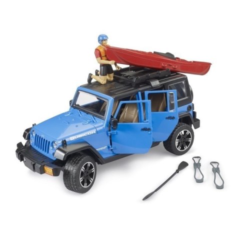 Pojazd Jeep Wrangler Rubicon z kajakiem i figurką Pojazd Jeep Wrangler Rubicon z kajakiem i figurką