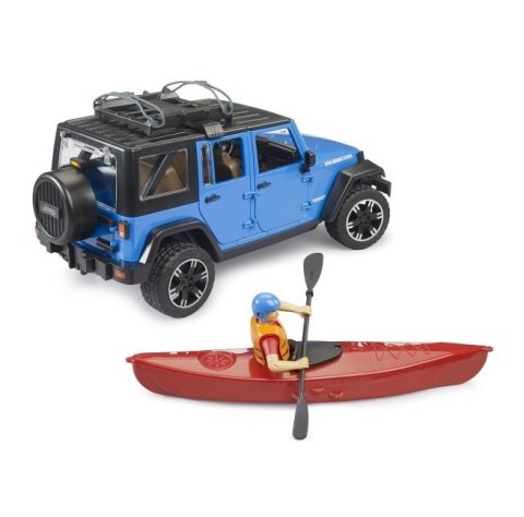 Pojazd Jeep Wrangler Rubicon z kajakiem i figurką Pojazd Jeep Wrangler Rubicon z kajakiem i figurką