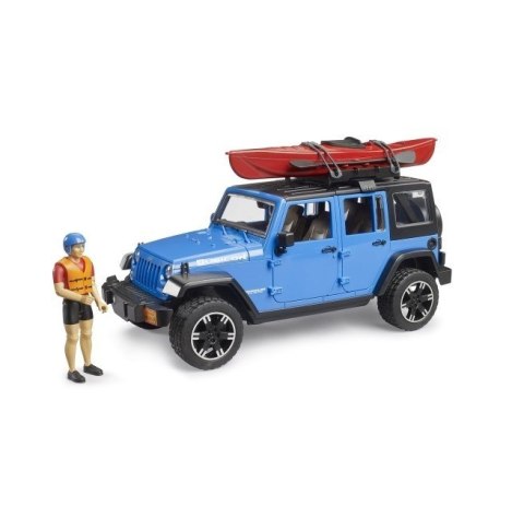 Pojazd Jeep Wrangler Rubicon z kajakiem i figurką Pojazd Jeep Wrangler Rubicon z kajakiem i figurką