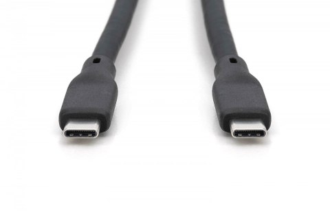 Kabel połączeniowy silikonowy USB-C - USB-C, USB 3.2 Gen2 10G 4K 100W, 0,5m Czarny Kabel połączeniowy silikonowy USB-C - USB-C, USB 3.2 Gen2 10G 4K 100W, 0,5m Czarny