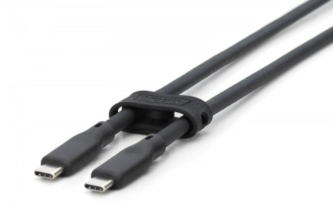 Kabel połączeniowy silikonowy USB-C - USB-C, USB 3.2 Gen2 10G 4K 100W, 1m Czarny Kabel połączeniowy silikonowy USB-C - USB-C, USB 3.2 Gen2 10G 4K 100W, 1m Czarny