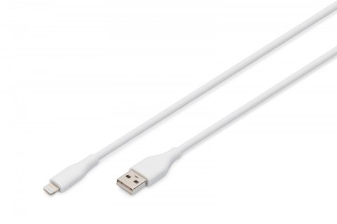 Kabel zasilający silikonowy USB-A - Lightning, USB 2.0 12W, certyfikat MFI, 1m Biały Kabel zasilający silikonowy USB-A - Lightning, USB 2.0 12W, certyfikat MFI, 1m Biały