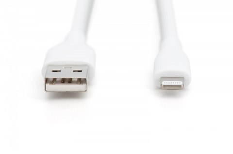 Kabel zasilający silikonowy USB-A - Lightning, USB 2.0 12W, certyfikat MFI, 1m Biały Kabel zasilający silikonowy USB-A - Lightning, USB 2.0 12W, certyfikat MFI, 1m Biały