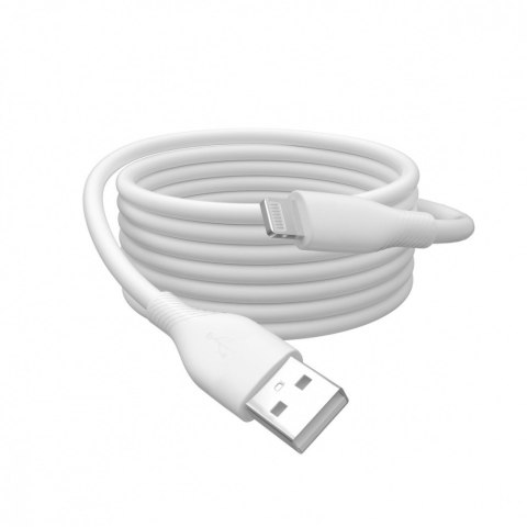 Kabel zasilający silikonowy USB-A - Lightning, USB 2.0 12W, certyfikat MFI, 1m Biały Kabel zasilający silikonowy USB-A - Lightning, USB 2.0 12W, certyfikat MFI, 1m Biały