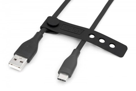 Kabel zasilający silikonowy USB-A - USB-C, USB 2.0 60W, 1m Czarny Kabel zasilający silikonowy USB-A - USB-C, USB 2.0 60W, 1m Czarny