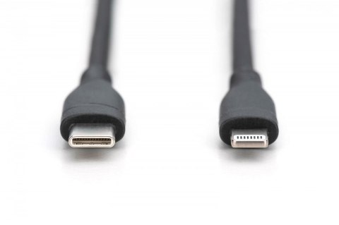 Kabel zasilający silikonowy USB-C - Lightning, USB 2.0 60W, certyfikat MFI, 1m Czarny Kabel zasilający silikonowy USB-C - Lightning, USB 2.0 60W, certyfikat MFI, 1m Czarny