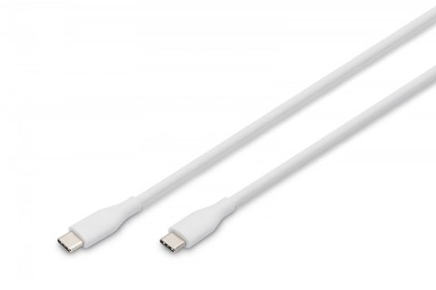 Kabel zasilający silikonowy USB-C - USB-C, USB 2.0 60W, 1m Biały Kabel zasilający silikonowy USB-C - USB-C, USB 2.0 60W, 1m Biały