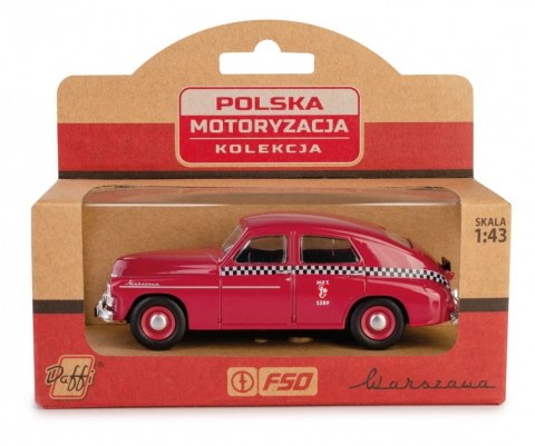 Pojazd PRL Warszawa M20 taxi wiśniowy Pojazd PRL Warszawa M20 taxi wiśniowy
