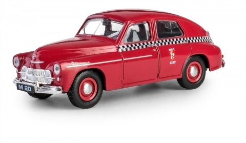 Pojazd PRL Warszawa M20 taxi wiśniowy Pojazd PRL Warszawa M20 taxi wiśniowy
