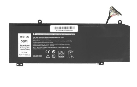Bateria 1F22N do Dell G5 G7 15 Alienware M15 M17 3000 mAh (46 Wh) 15.4V Bateria 1F22N do Dell G5 G7 15 Alienware M15 M17 3000 mAh (46 Wh) 15.4V