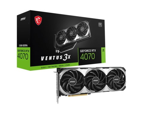 Karta graficzna RTX 4070 VENTUS 3X E1 12G OC GDDR6 192bit 3DP Karta graficzna RTX 4070 VENTUS 3X E1 12G OC GDDR6 192bit 3DP