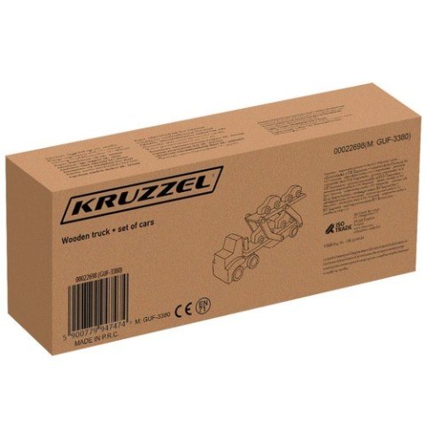 Tir drewniany - laweta + zestaw autek 22698 Kruzzel Tir drewniany - laweta + zestaw autek 22698 Kruzzel