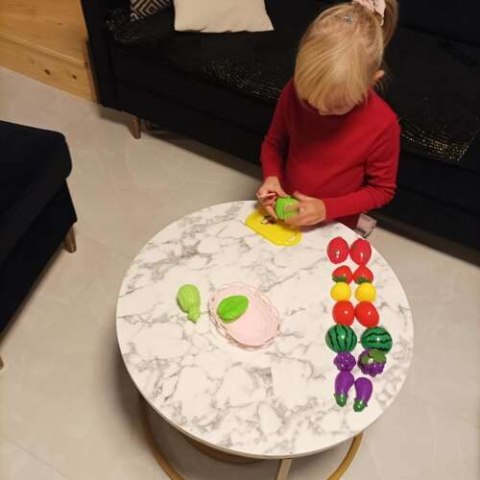 Zestaw owoce warzywa do krojenia w koszyczku 22576 Kruzzel