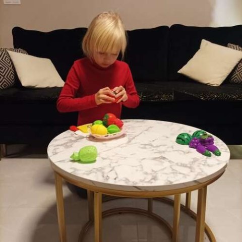 Zestaw owoce warzywa do krojenia w koszyczku 22576 Kruzzel