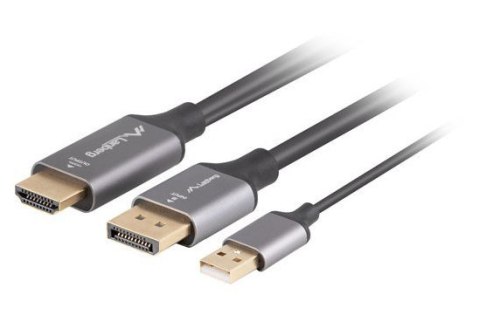 Kabel HDMI(M)-Displayport(M) 1M 4K czarny Kabel HDMI(M)-Displayport(M) 1M 4K czarny