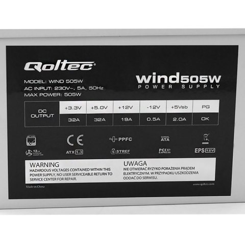 Zasilacz ATX Wind 505W (bulk) Zasilacz ATX Wind 505W (bulk)