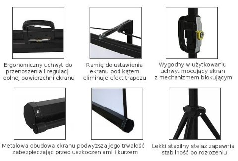 Ekran projekcyjny MC-536 na stojaku 72" 4:3 145x110 Ekran projekcyjny MC-536 na stojaku 72" 4:3 145x110